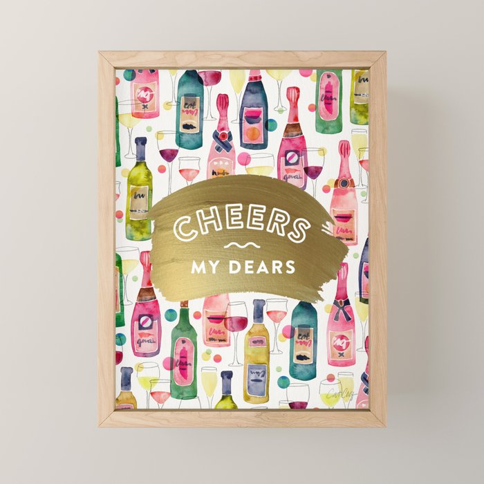 Cheers My Dears - Gold Mini Art Print Gallery Image 1