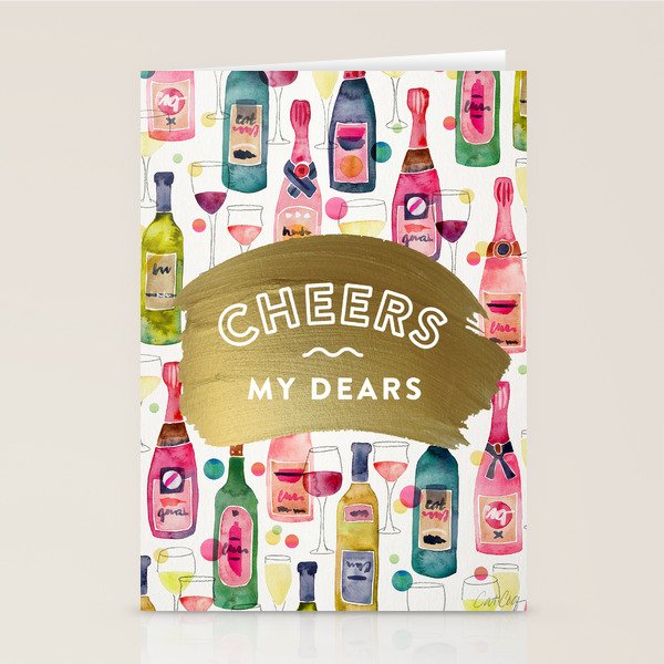 Cheers My Dears - Gold Stationery Card Gallery Image 1