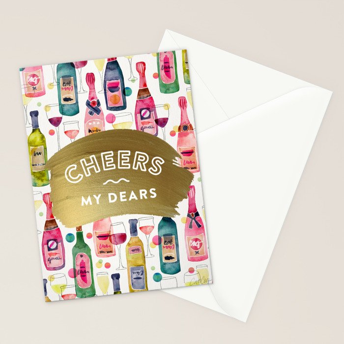 Cheers My Dears - Gold Stationery Card Gallery Image 2