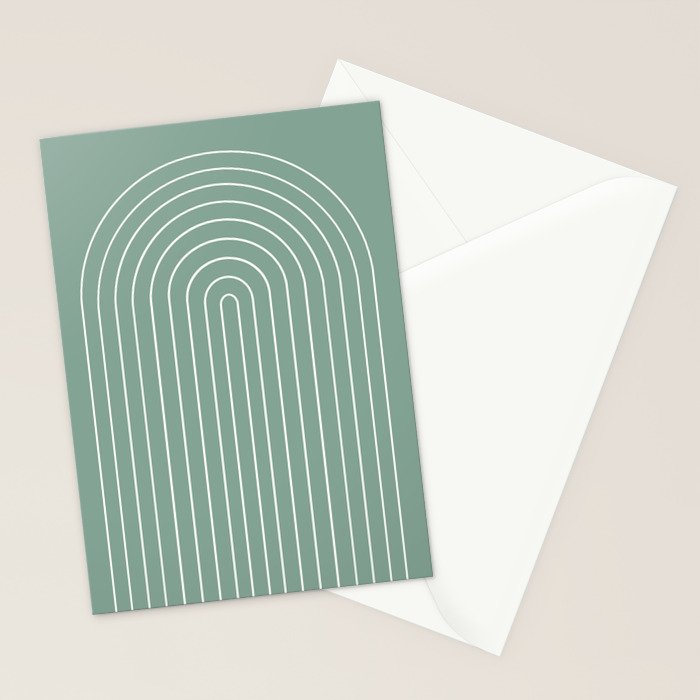 Minimal Arch XXXVII Natural Green Modern Geometric Lines Stationery Card Gallery Image 2