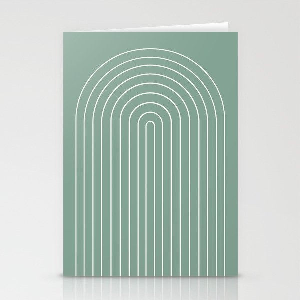 Minimal Arch XXXVII Natural Green Modern Geometric Lines Stationery Card Gallery Image 2