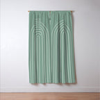 Minimal Arch XXXVII Natural Green Modern Geometric Lines Window Curtain Gallery Image 3