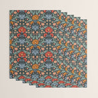 Victorian Carnation in Moody Red and Blue Wrapping Paper Gallery Image 3