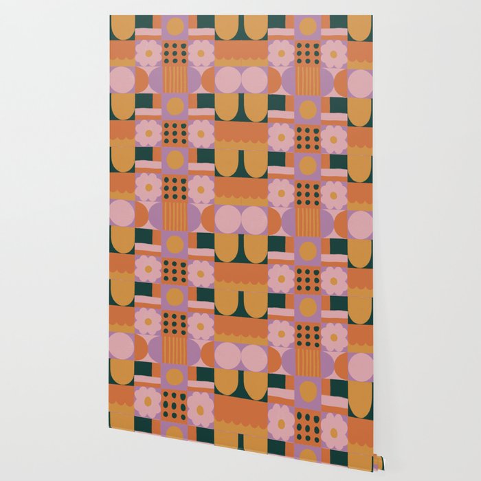 Pink and orange retro Wallpaper Gallery Image 2