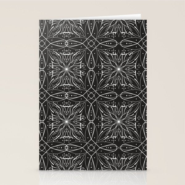 BW starry abstract mosaic A Stationery Card Gallery Image 1