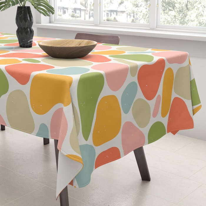 Colorful organic shape art pattern Tablecloth Gallery Image 3
