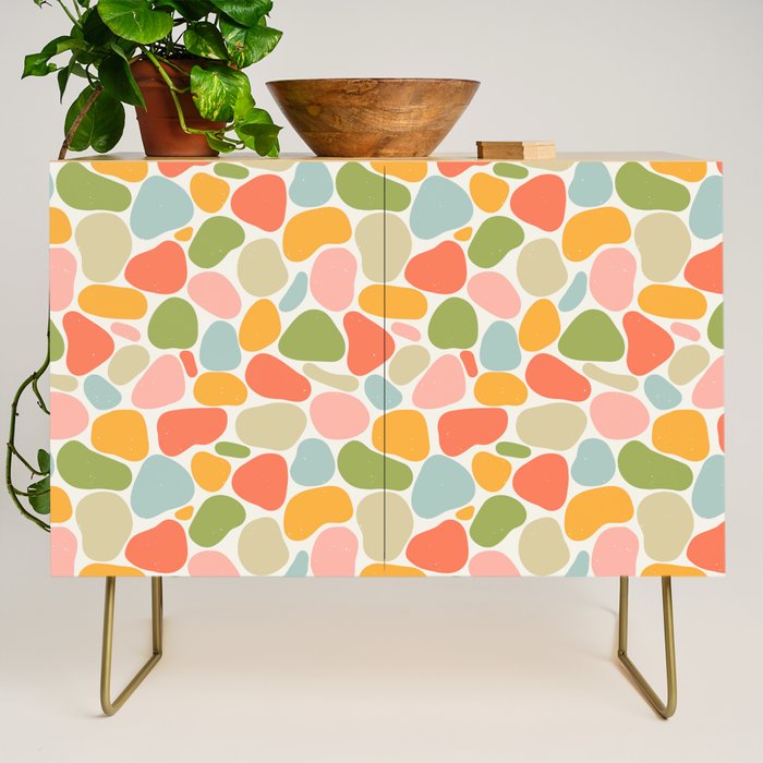 Colorful organic shape art pattern Credenza Gallery Image 1