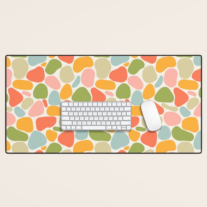 Colorful organic shape art pattern Desk Mat Gallery Image 1