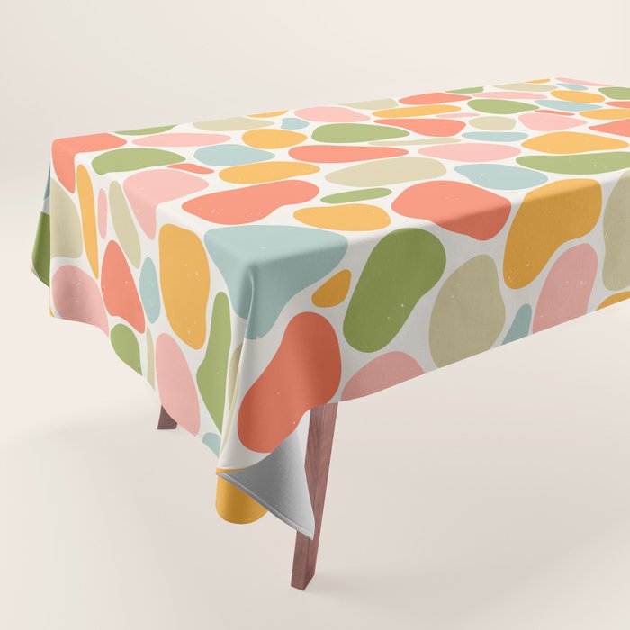 Colorful organic shape art pattern Tablecloth Gallery Image 1