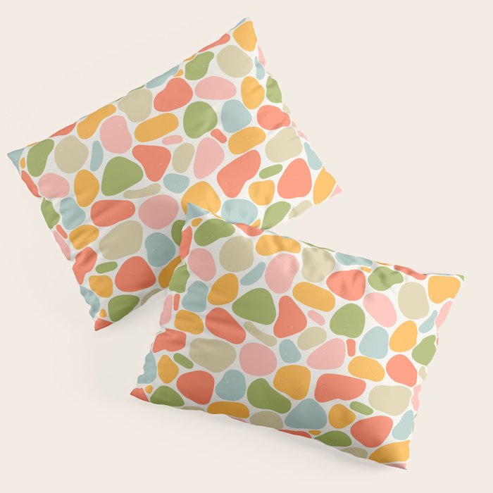 Colorful organic shape art pattern Pillow Sham Gallery Image 1