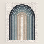 Gradient Arch XXVIII Earthy Blue Mid Century Modern Rainbow Jigsaw Puzzle Gallery Image 1