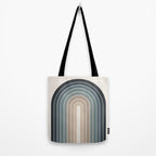 Gradient Arch XXVIII Earthy Blue Mid Century Modern Rainbow Tote Bag Gallery Image 2