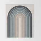 Gradient Arch XXVIII Earthy Blue Mid Century Modern Rainbow Throw Blanket Gallery Image 2
