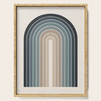 Gradient Arch XXVIII Earthy Blue Mid Century Modern Rainbow Serving Tray Gallery Image 1