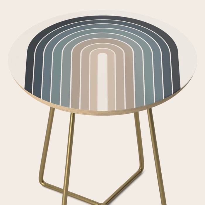 Gradient Arch XXVIII Earthy Blue Mid Century Modern Rainbow Side Table Gallery Image 2