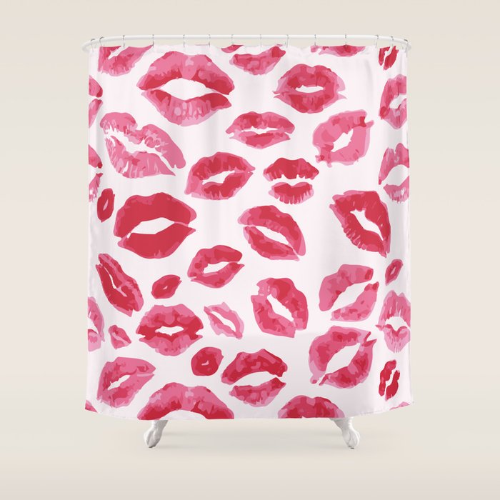 Lipstick Kisses Shower Curtain Gallery Image 1