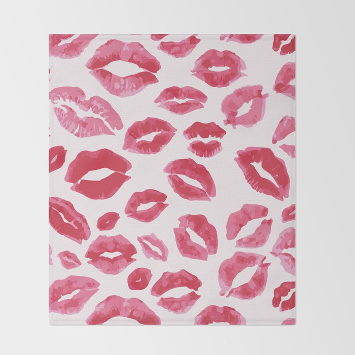 Lipstick Kisses Throw Blanket Gallery Image 2