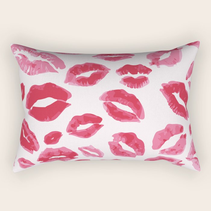 Lipstick Kisses Rectangular Pillow Gallery Image 1