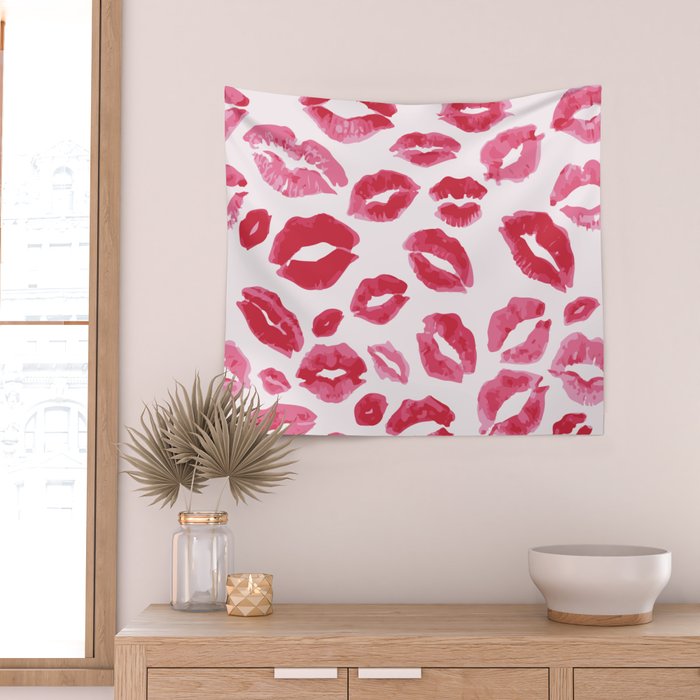 Lipstick Kisses Wall Tapestry Gallery Image 2