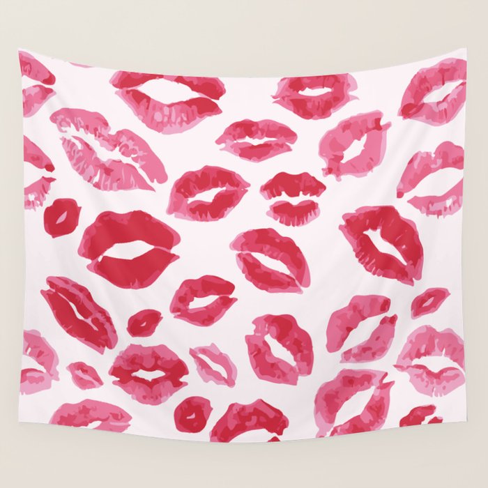 Lipstick Kisses Wall Tapestry Gallery Image 4