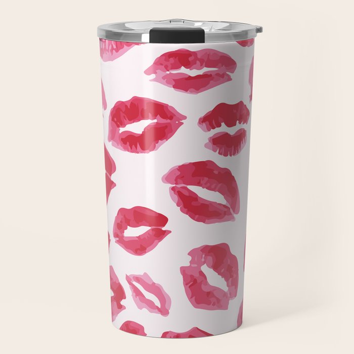 Lipstick Kisses Travel Mug Gallery Image 1