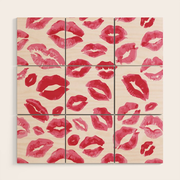 Lipstick Kisses Wood Wall Art Gallery Image 1