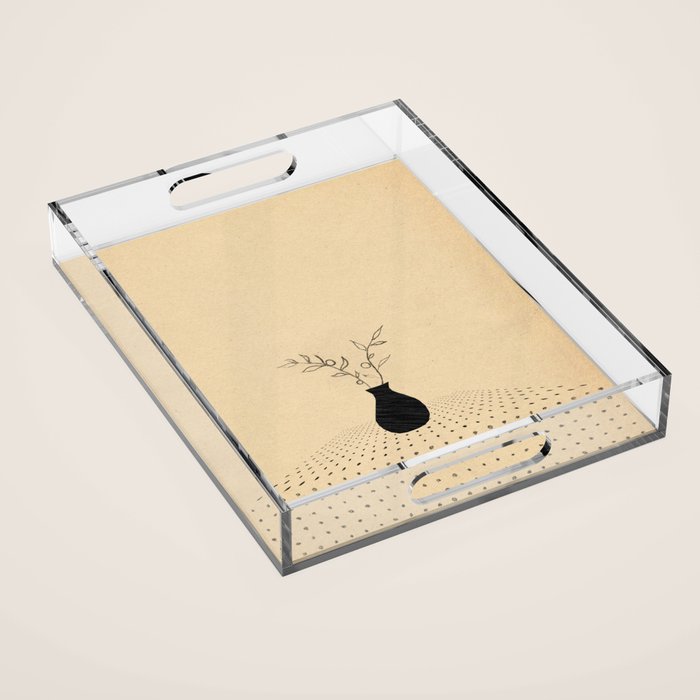 Minimal plant in the vase Acrylic Tray Gallery Image 1