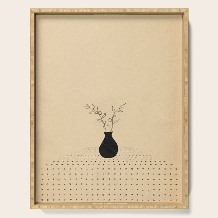 Minimal plant in the vase Serving Tray Gallery Image 1