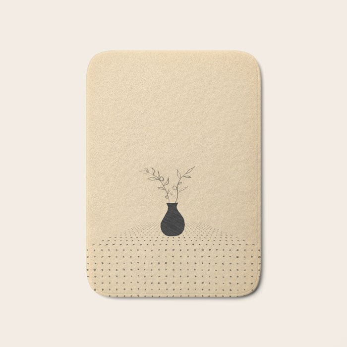 Minimal plant in the vase Bath Mat Gallery Image 1