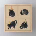 Party Cats in Party Hats Mini Art Print Gallery Image 1