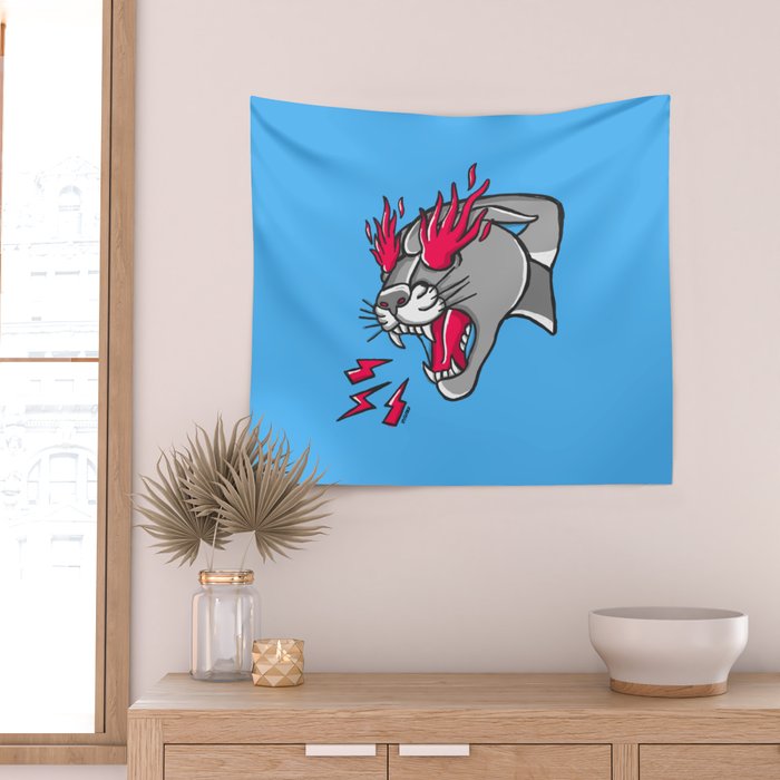 Panther Flame Wall Tapestry Gallery Image 2