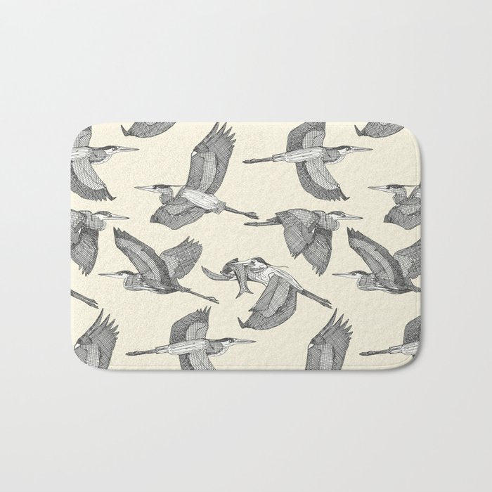 great blue herons pearl Bath Mat Gallery Image 1