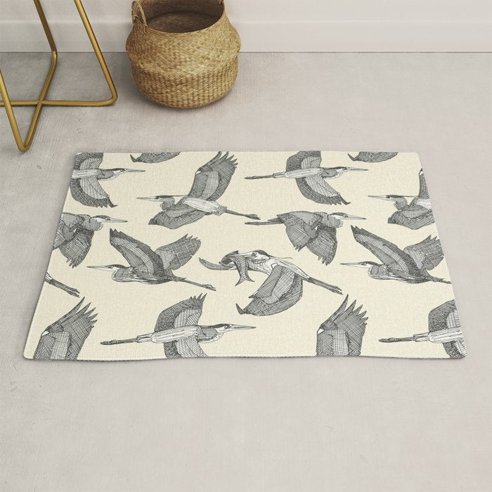 great blue herons pearl Rug Gallery Image 1