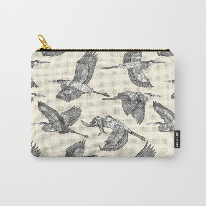 great blue herons pearl Carry All Pouch Gallery Image 1