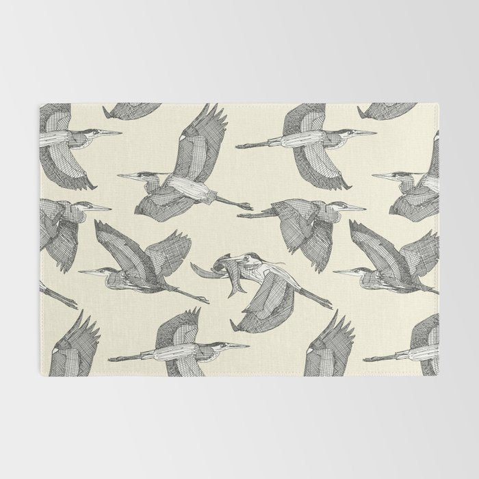great blue herons pearl Rug Gallery Image 2