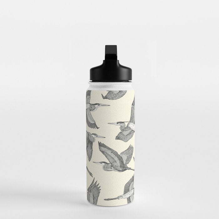 great blue herons pearl Water Bottle Gallery Image 3