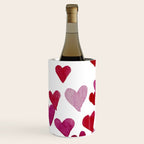 Valentine's Day Watercolor Hearts - pink Wine Chiller Gallery Image 2