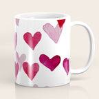 Valentine's Day Watercolor Hearts - pink Coffee Mug Gallery Image 1