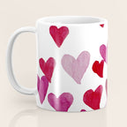 Valentine's Day Watercolor Hearts - pink Coffee Mug Gallery Image 3