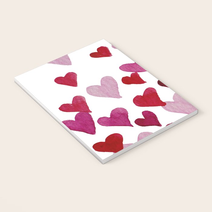 Valentine's Day Watercolor Hearts - pink Notebook Gallery Image 3