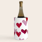 Valentine's Day Watercolor Hearts - pink Wine Chiller Gallery Image 3