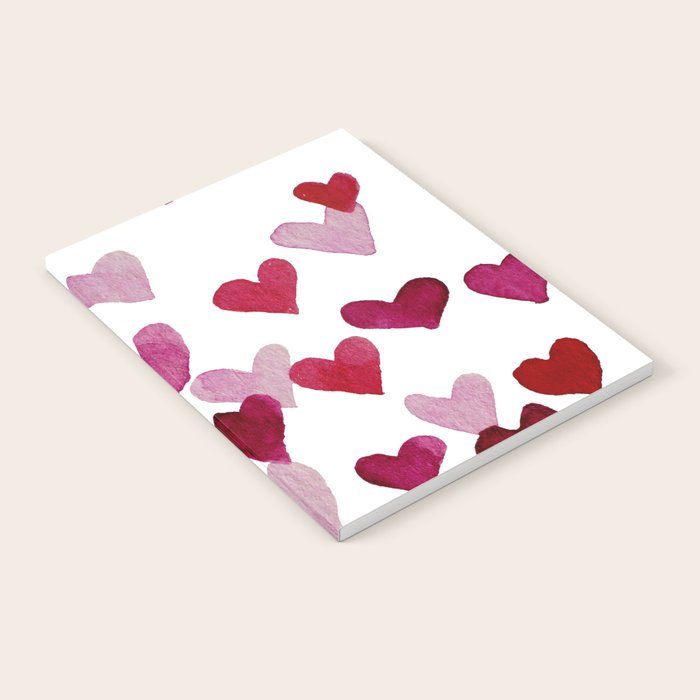 Valentine's Day Watercolor Hearts - pink Notebook Gallery Image 2