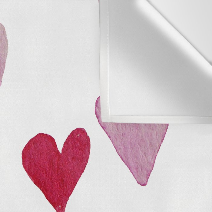 Valentine's Day Watercolor Hearts - pink Wall Tapestry Gallery Image 3
