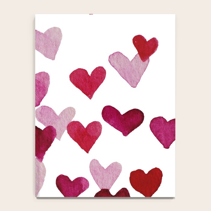 Valentine's Day Watercolor Hearts - pink Notebook Gallery Image 4