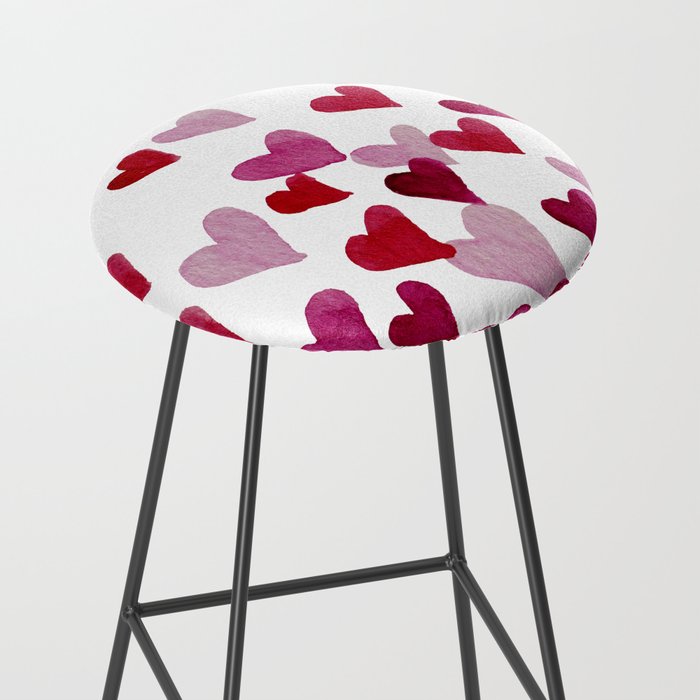 Valentine's Day Watercolor Hearts - pink Stool Gallery Image 2