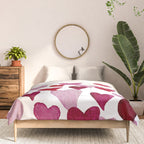Valentine's Day Watercolor Hearts - pink Comforter Gallery Image 3