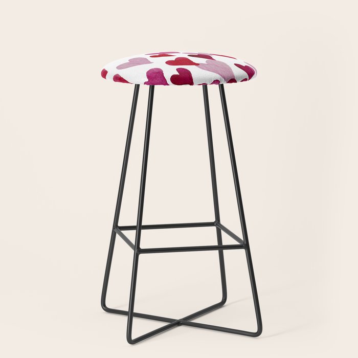 Valentine's Day Watercolor Hearts - pink Stool Gallery Image 1