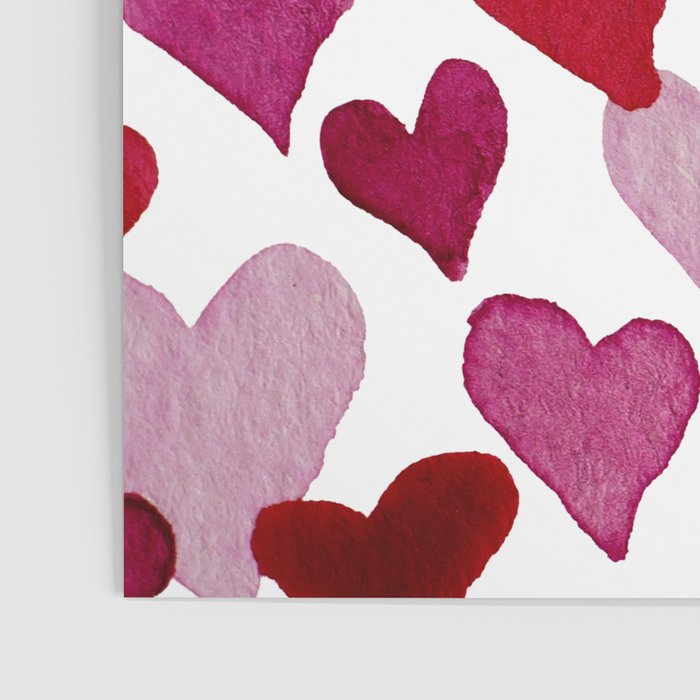 Valentine's Day Watercolor Hearts - pink Poster Gallery Image 3