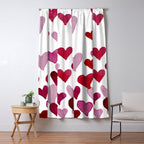 Valentine's Day Watercolor Hearts - pink Window Curtain Gallery Image 5
