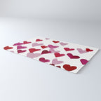 Valentine's Day Watercolor Hearts - pink Rug Gallery Image 3